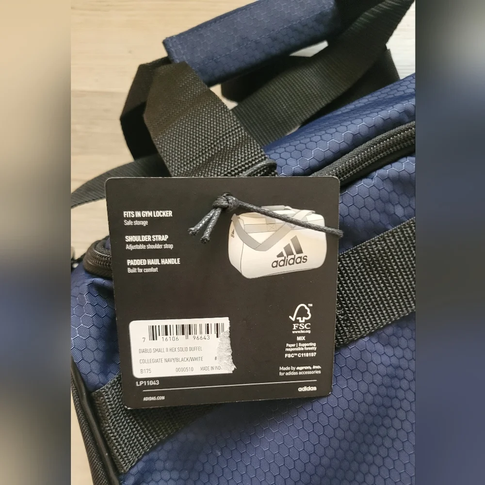 Adidas Men's Blue Sports Bag- Duffel Men's Navy New with Tags